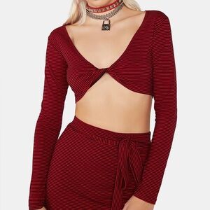 Current Mood Striped Long Sleeve Top — Size M